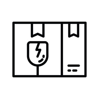 Kırılgan Ürün vektör taslağı Simge Tasarım çizimi. Beyaz arkaplan EPS 10 Dosyasında Ürün Yönetimi Sembolü