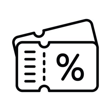 İndirim makbuzu vektör taslağı simge tasarımı illüstrasyonu. Beyaz arkaplan EPS 10 Dosyasında Ürün Yönetimi Sembolü