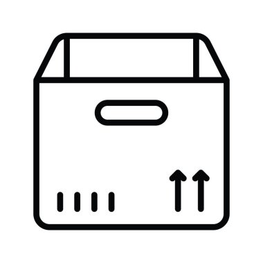 Boş Kutu vektör taslağı Simge Tasarımı illüstrasyonu. Beyaz arkaplan EPS 10 Dosyasında Ürün Yönetimi Sembolü