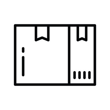 Kutu vektörü ana hatları Simge Tasarımı illüstrasyonu. Beyaz arkaplan EPS 10 Dosyasında Ürün Yönetimi Sembolü