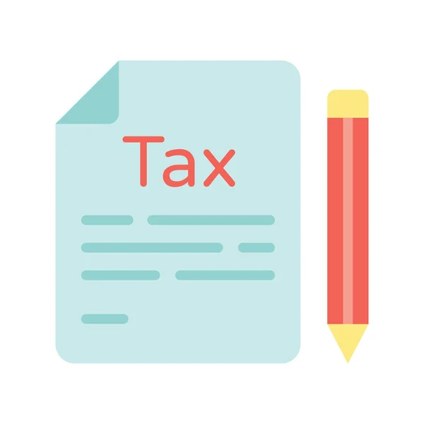 Tax Report Vector Icon Plano Desenho Ilustração Símbolo Gerenciamento Produto — Vetor de Stock