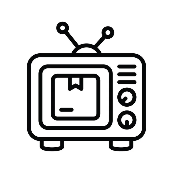 Tvマーケティングベクトルアウトラインアイコンデザインイラスト ホワイトバックグラウンドの製品管理シンボル Eps 10ファイル — ストックベクタ