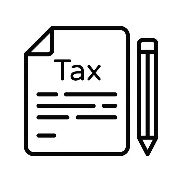Tax Report Vector Outline Icon Design Illustration Inglês Símbolo Gerenciamento — Vetor de Stock