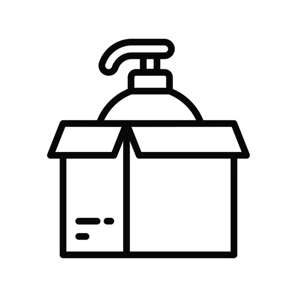 石鹸ディスペンサーベクトルアウトラインアイコンデザインイラスト ホワイトバックグラウンドの製品管理シンボル Eps 10ファイル — ストックベクタ