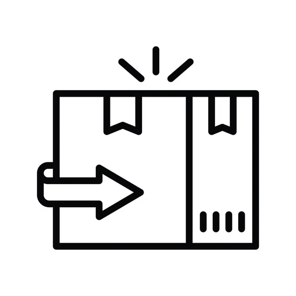 Надіслати Векторний Контур Продукту Ілюстрація Дизайну Піктограм Управління Продуктами Символ — стоковий вектор