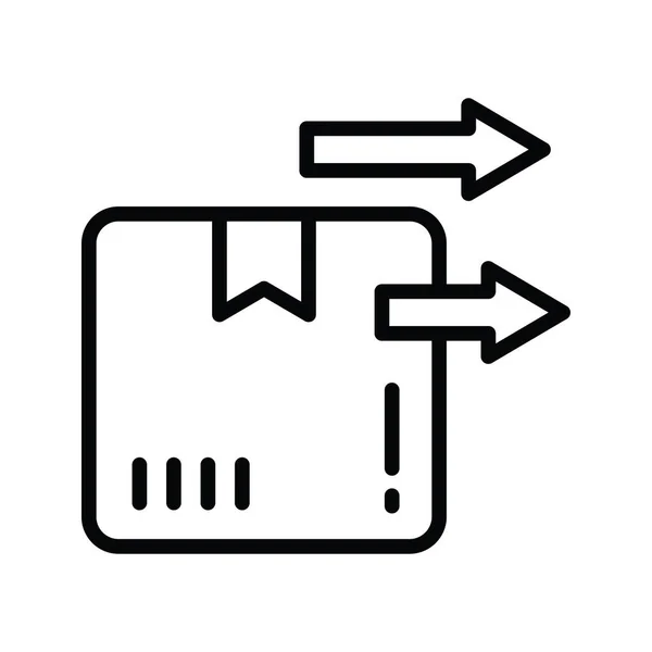 Send Pakke Vektor Disposisjon Icon Design Illustrasjon Produkthåndtering Symbol Hvit – stockvektor
