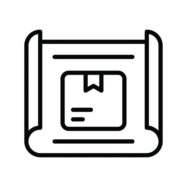 Product Design Vector Outline Icon Ontwerp Illustratie Product Management Symbool — Stockvector