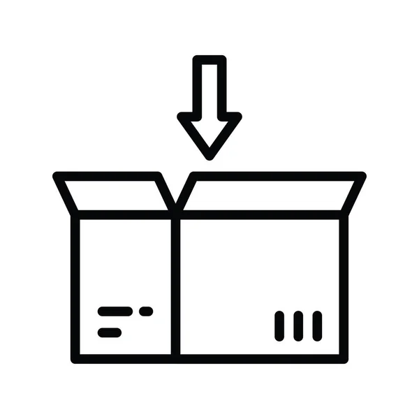 Csomagolási Vektor Vázlata Icon Design Illusztráció Termékmenedzsment Jelkép Fehér Háttérrel — Stock Vector
