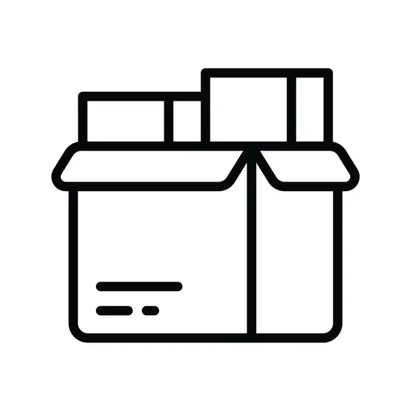 Order Packaging Vector Outline Icon Ontwerp Illustratie Product Management Symbool — Stockvector