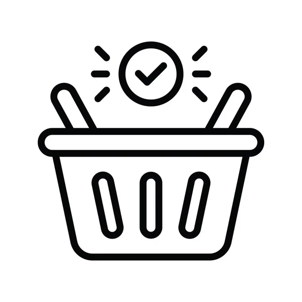 Handkorbvektorumriss Icon Design Illustration Produktmanagement Symbol Auf Weißem Hintergrund Eps — Stockvektor