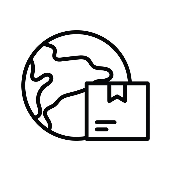 Παγκόσμια Παράδοση Διάνυσμα Περίγραμμα Εικονίδιο Σχεδιασμός Εικονογράφηση Σύμβολο Διαχείρισης Προϊόντων — Διανυσματικό Αρχείο