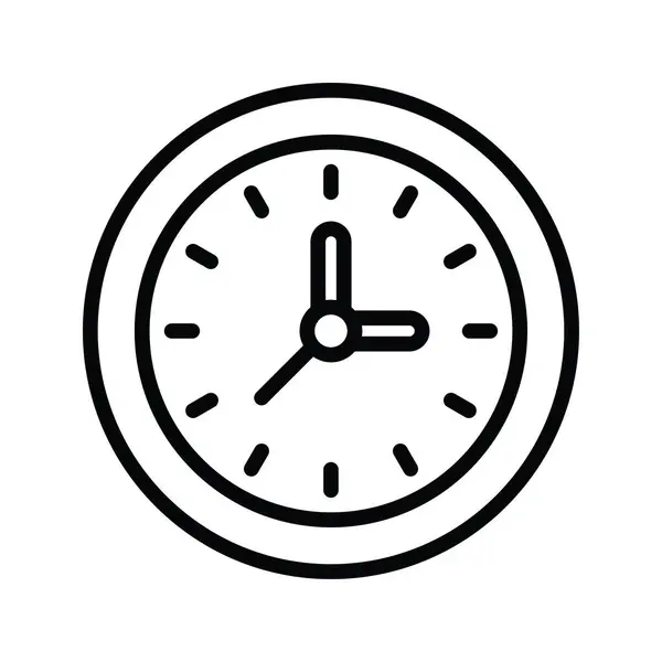 Wall Clock Vector Outline Icon Design Illustration Product Management Symbol — Stock Vector