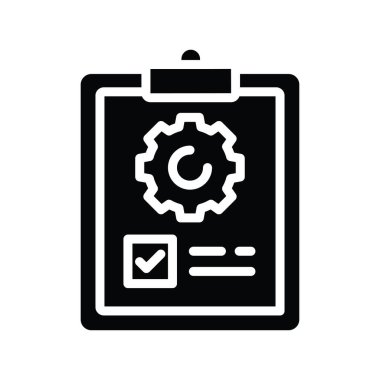 Görev Yönetimi katı Simge Tasarımı çizimi. Beyaz arkaplan EPS 10 Dosyasında Ürün Yönetimi Sembolü