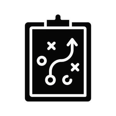 Taktik vektörü katı Simge Tasarım çizimi. Beyaz arkaplan EPS 10 Dosyasında Ürün Yönetimi Sembolü