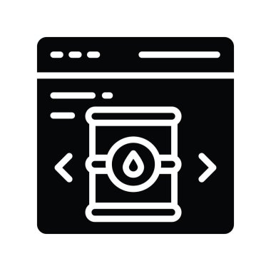 Alışveriş sitesi vektörü katı Simge Tasarımı illüstrasyonu. Beyaz arkaplan EPS 10 Dosyasında Ürün Yönetimi Sembolü