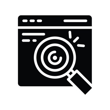 Katı Simge Tasarımı illüstrasyonu izleniyor. Beyaz arkaplan EPS 10 Dosyasında Ürün Yönetimi Sembolü