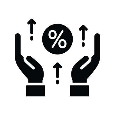 Faiz Oranı vektörü katı Simge Tasarımı illüstrasyonu. Beyaz arkaplan EPS 10 Dosyasında Ürün Yönetimi Sembolü