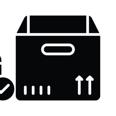 Boş Kutu vektörü katı Simge Tasarımı çizimi. Beyaz arkaplan EPS 10 Dosyasında Ürün Yönetimi Sembolü