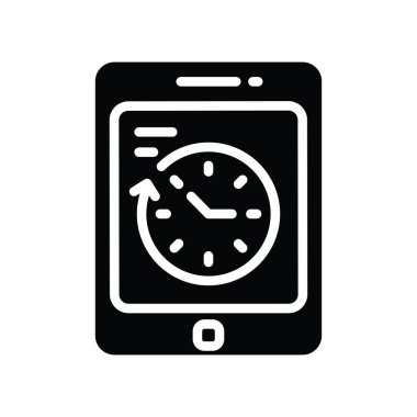 Yedekleme Süreci katı Simge Tasarımı çizimi. Beyaz arkaplan EPS 10 Dosyasında Ürün Yönetimi Sembolü