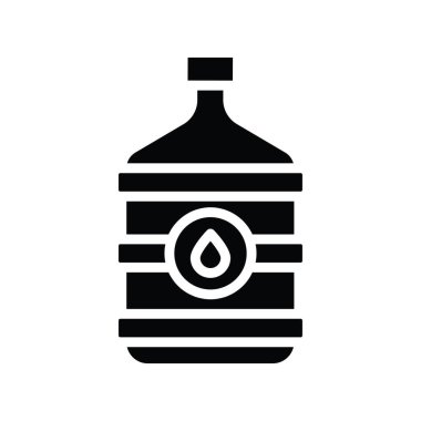 Su şişesi vektörü katı Simge Tasarımı çizimi. Beyaz arkaplan EPS 10 Dosyasında Ürün Yönetimi Sembolü