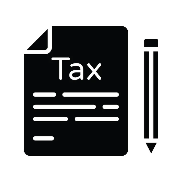 税收报告向量实心图标设计说明 白底Eps 10文件上的产品管理符号 — 图库矢量图片