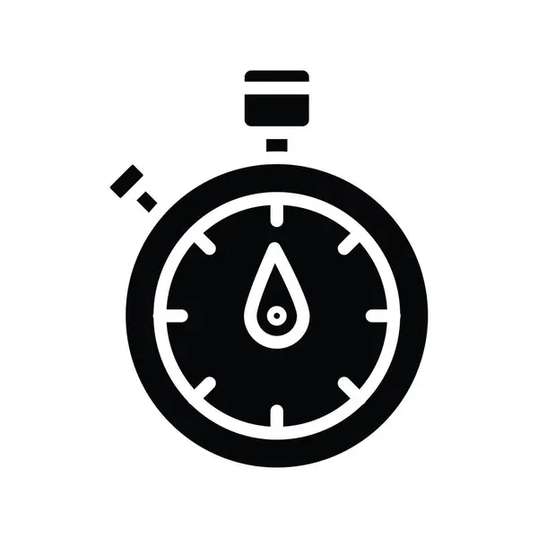 Stopwatch Vektor Pevný Icon Design Ilustrace Správa Produktů Symbol Bílém — Stockový vektor