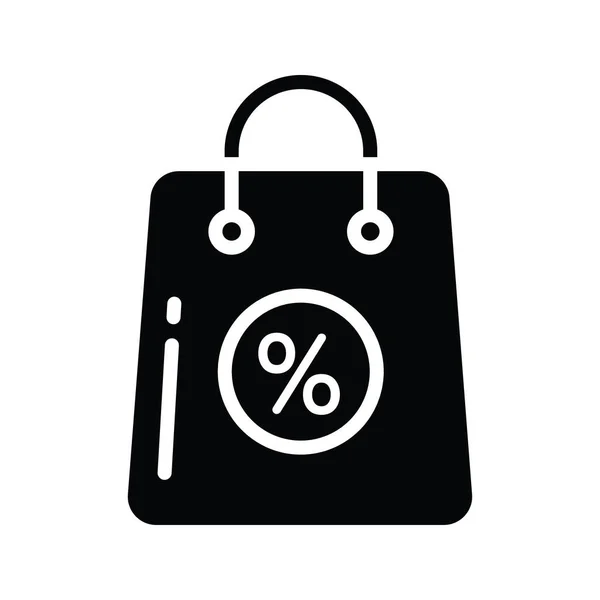 Shopping Discount Vektor Solide Icon Design Illustration Produktmanagement Symbol Auf — Stockvektor