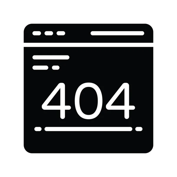 Errore 404 Icona Solida Vettoriale Illustrazione Progettazione Gestione Del Prodotto — Vettoriale Stock