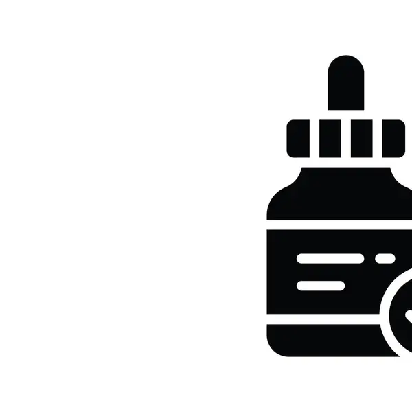 Ilustracja Projektu Butelek Kroplomierzem Zarządzanie Produktem Symbol Białym Tle Pliku — Wektor stockowy
