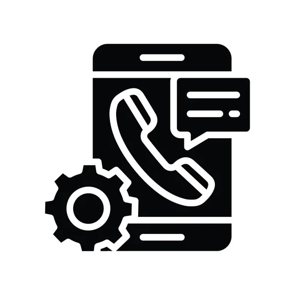 Call Management Vector Sólido Icono Diseño Ilustración Gestión Productos Símbolo — Vector de stock