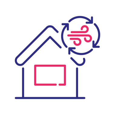 Hava vektörü 2 renkli Simge Tasarımı çizimi. Beyaz arkaplandaki Klima Sembolü EPS 10 Dosyası