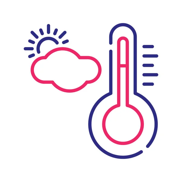 Wektor Temperatury Dwie Linie Kolorów Ikona Projekt Ilustracji Symbol Klimatyzacji — Wektor stockowy