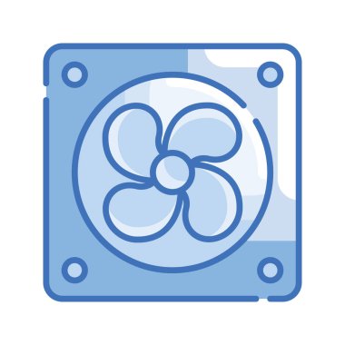Fan vektörü Blue Series Icon Design Illustration. Beyaz arkaplandaki Klima Sembolü EPS 10 Dosyası