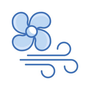 Hava akışı vektörü Blue Series Icon Design Illustration. Beyaz arkaplandaki Klima Sembolü EPS 10 Dosyası