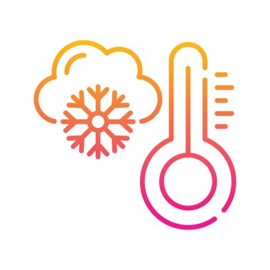 Soğuk sıcaklık vektörü Gradyan simgesi tasarımı illüstrasyonu.