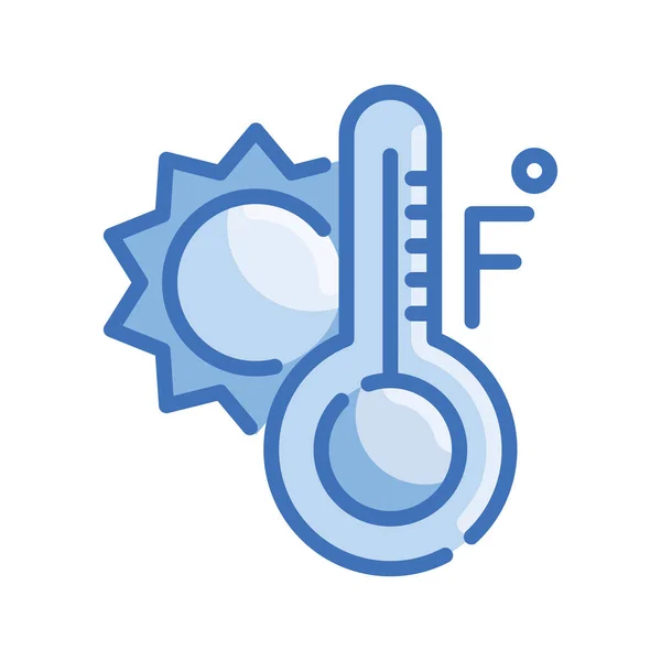 华氏温度矢量蓝色系列图标设计说明 白底Eps 10档案上的空调符号 — 图库矢量图片