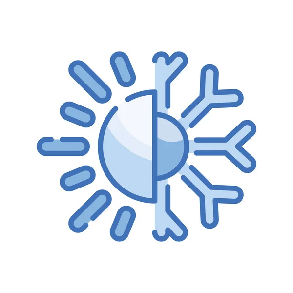 Uppvärmning Vektor Blå Serie Ikon Design Illustration Luftkonditionering Symbol Vit — Stock vektor