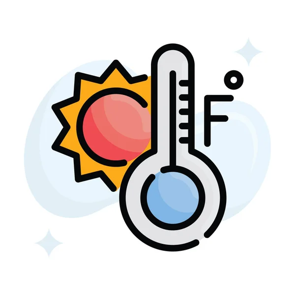Fahrenheit Wektor Wypełniony Zarys Tła Ikona Design Ilustracja — Wektor stockowy