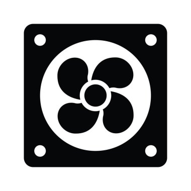 Fan vektörü katı simge tasarımı illüstrasyonu.