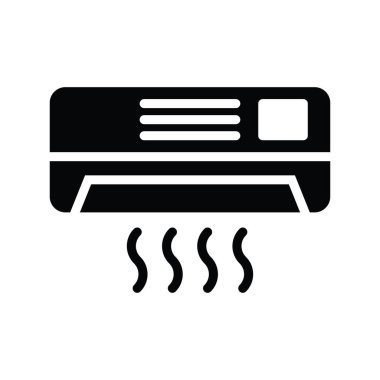 Klima vektörü katı simge tasarımı çizimi.