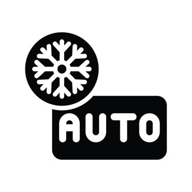 Otomatik durum vektörü katı simge tasarımı illüstrasyonu.