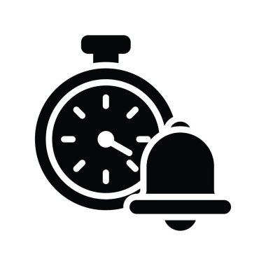 Zamanlayıcı vektörü katı simge tasarımı çizimi.