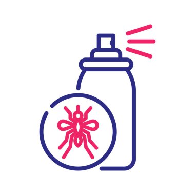 Böcek kovucu vektör İki renk ana hatları simgesi çizimi. EPS 10 dosyası