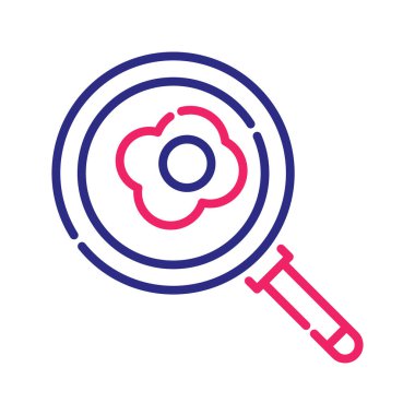 Kızartma tava vektörü İki renk ana hatları simgesi çizimi. EPS 10 dosyası