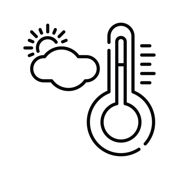 Icono Del Contorno Del Vector Temperatura Ilustración Diseño — Archivo Imágenes Vectoriales