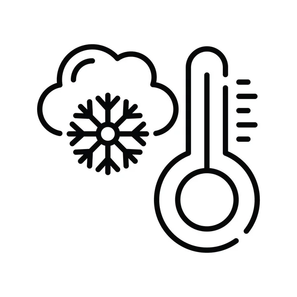 Icono Contorno Vector Temperatura Fría Ilustración Diseño — Vector de stock
