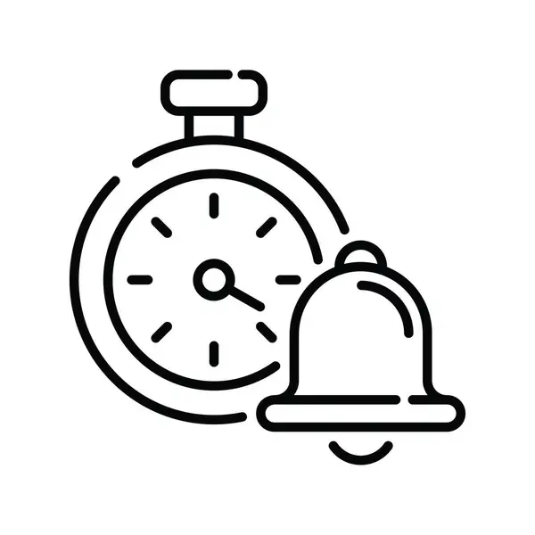 Timer Vector Outline Icon Illustrazione Del Design — Vettoriale Stock