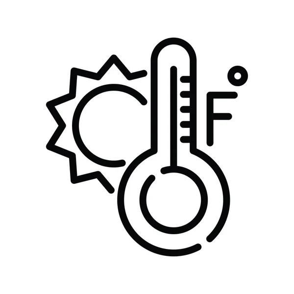 Fahrenheit Vektör Ana Hatları Simgesi Tasarımı Illüstrasyonu — Stok Vektör