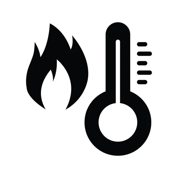 Icono Sólido Vector Temperatura Ilustración Diseño — Archivo Imágenes Vectoriales