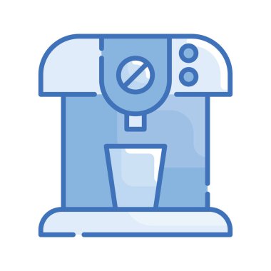 Taşınabilir Kahve Yapıcı Mavi vektör serisi simgesi çizimi. EPS 10 dosyası